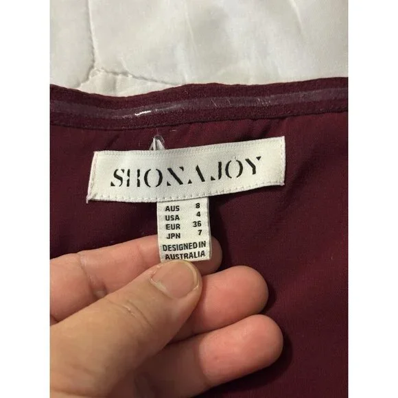 SHONA JOY Burgundy Strapless U Wire Bustier Dress Classic Elegant Romantic Sz 4 - Picture 4 of 13